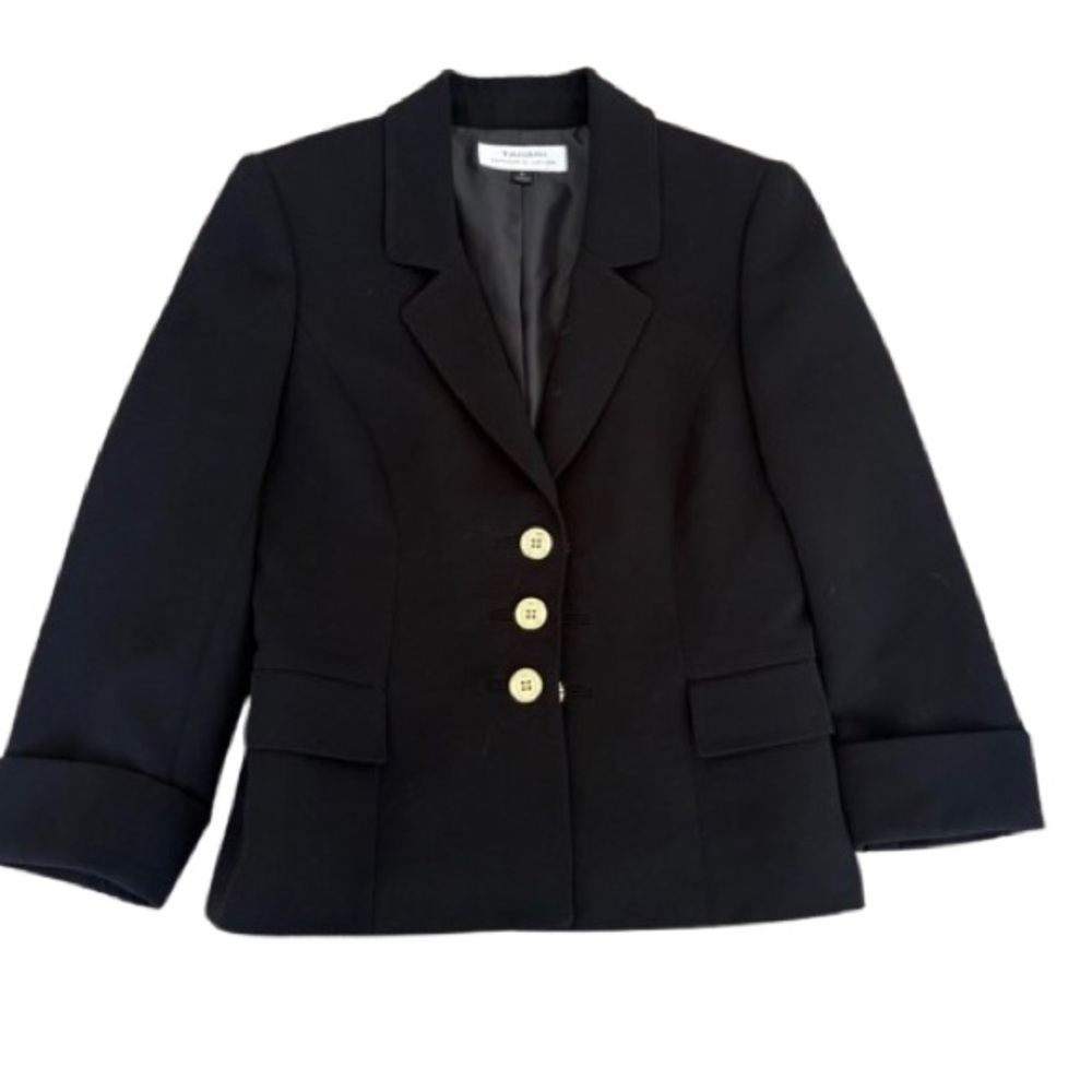 Tahari Women’s Double Gold Button Front Blazer Size 10